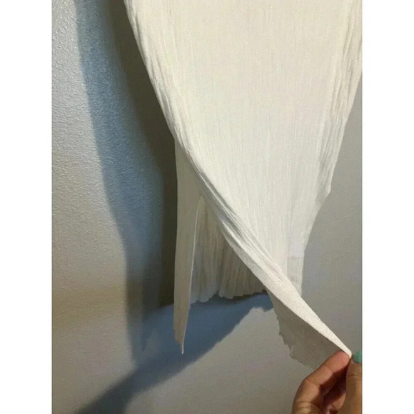 ZARA White Crinkle Oversized Sleeveless Split Side Tunic Women’s Size Small - Picture 2 of 5